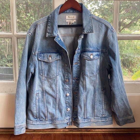 Madewell oversized trucker jean jacket L - Picture 1 of 7